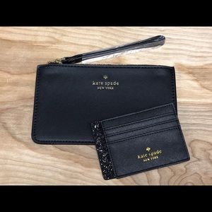 Kaye Spade Wristlet w/ glitter card wallet